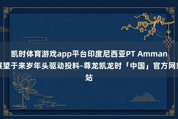 凯时体育游戏app平台印度尼西亚PT Amman展望于来岁年头驱动投料-尊龙凯龙时「中国」官方网站