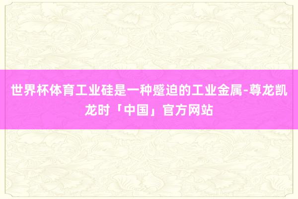世界杯体育工业硅是一种蹙迫的工业金属-尊龙凯龙时「中国」官方网站