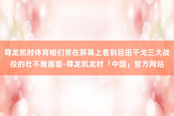 尊龙凯时体育咱们常在屏幕上看到目田干戈三大战役的壮不雅画面-尊龙凯龙时「中国」官方网站