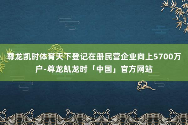 尊龙凯时体育天下登记在册民营企业向上5700万户-尊龙凯龙时「中国」官方网站