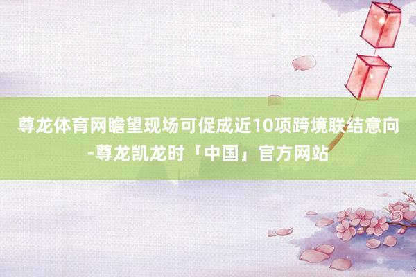 尊龙体育网瞻望现场可促成近10项跨境联结意向-尊龙凯龙时「中国」官方网站