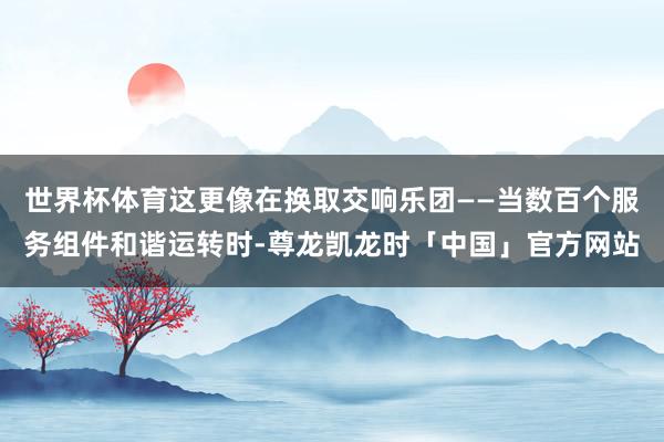 世界杯体育这更像在换取交响乐团——当数百个服务组件和谐运转时-尊龙凯龙时「中国」官方网站