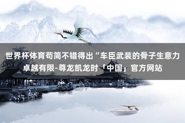 世界杯体育苟简不错得出“车臣武装的骨子生意力卓越有限-尊龙凯龙时「中国」官方网站