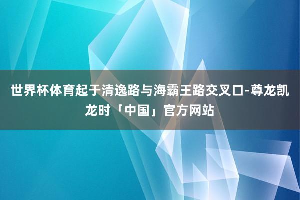 世界杯体育起于清逸路与海霸王路交叉口-尊龙凯龙时「中国」官方网站