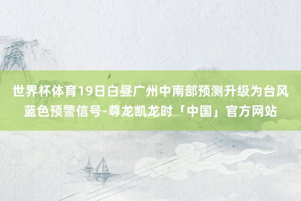 世界杯体育19日白昼广州中南部预测升级为台风蓝色预警信号-尊龙凯龙时「中国」官方网站