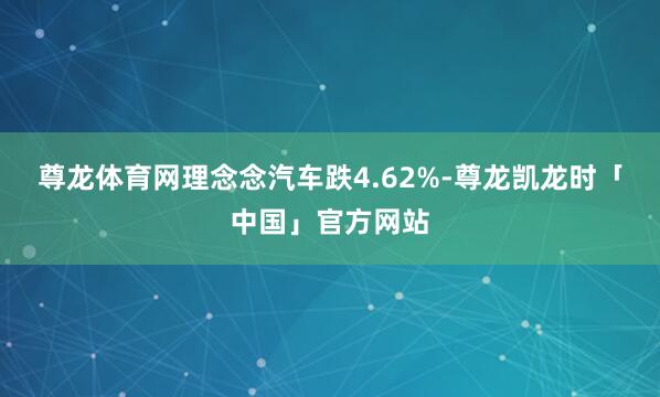 尊龙体育网理念念汽车跌4.62%-尊龙凯龙时「中国」官方网站