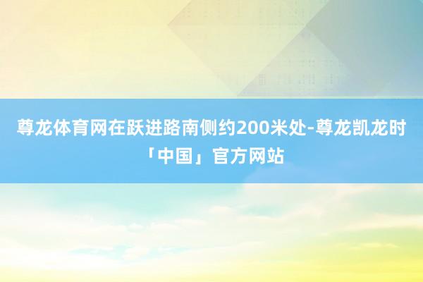 尊龙体育网在跃进路南侧约200米处-尊龙凯龙时「中国」官方网站