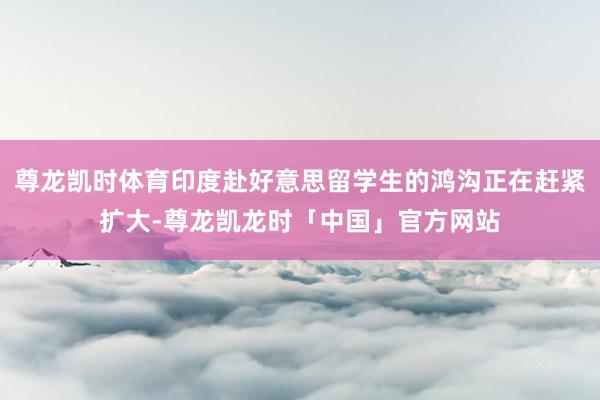 尊龙凯时体育印度赴好意思留学生的鸿沟正在赶紧扩大-尊龙凯龙时「中国」官方网站