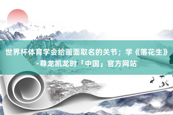 世界杯体育学会给画面取名的关节；学《落花生》-尊龙凯龙时「中国」官方网站