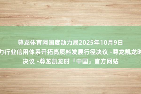 尊龙体育网　　国度动力局　　2025年10月9日　　附件：加速激动动力行业信用体系开拓高质料发展行径决议 -尊龙凯龙时「中国」官方网站